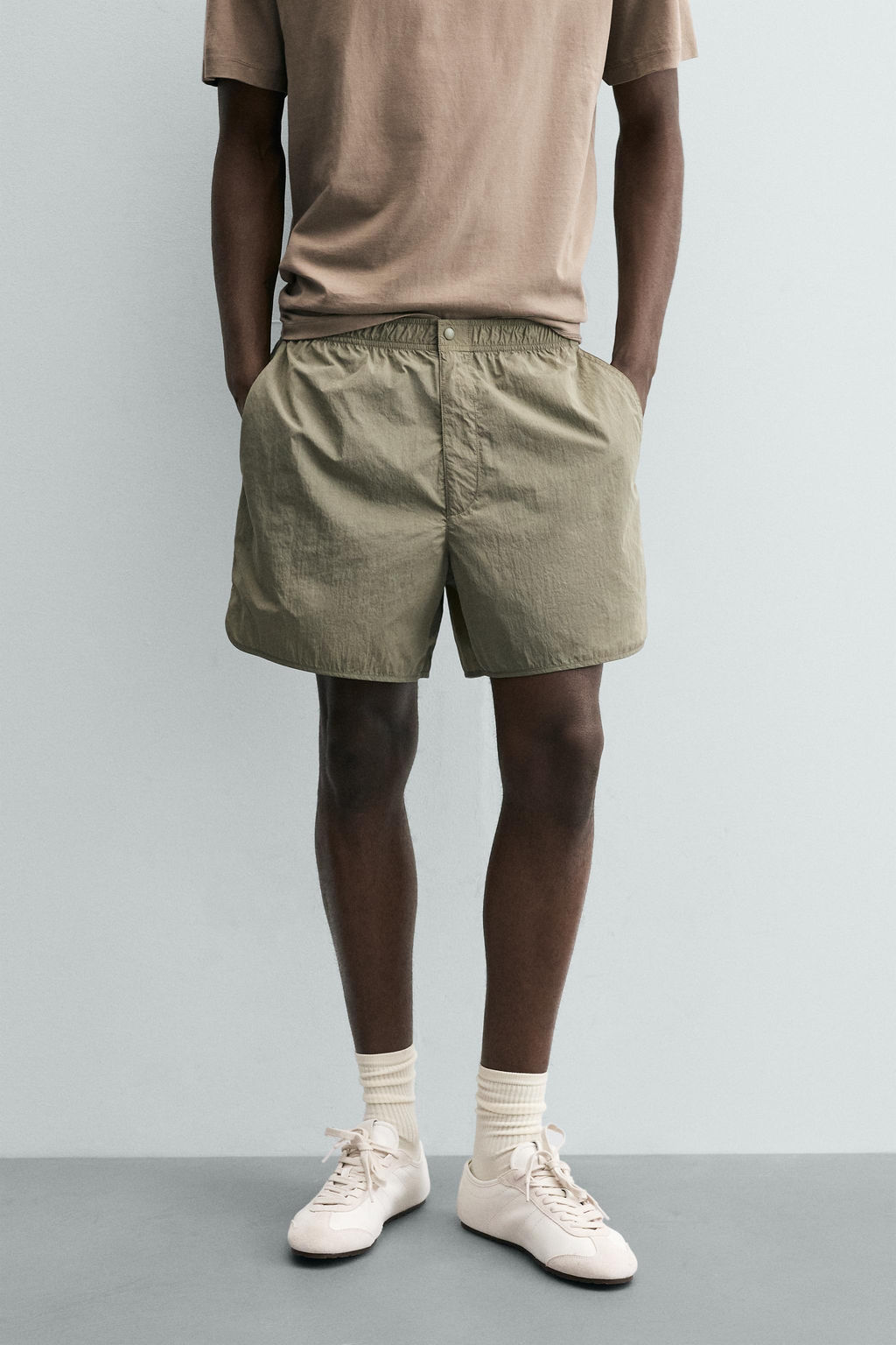 BERMUDA REGULAR FIT MEZCLA ALGOD?N / Blanco roto - Zara фото 3