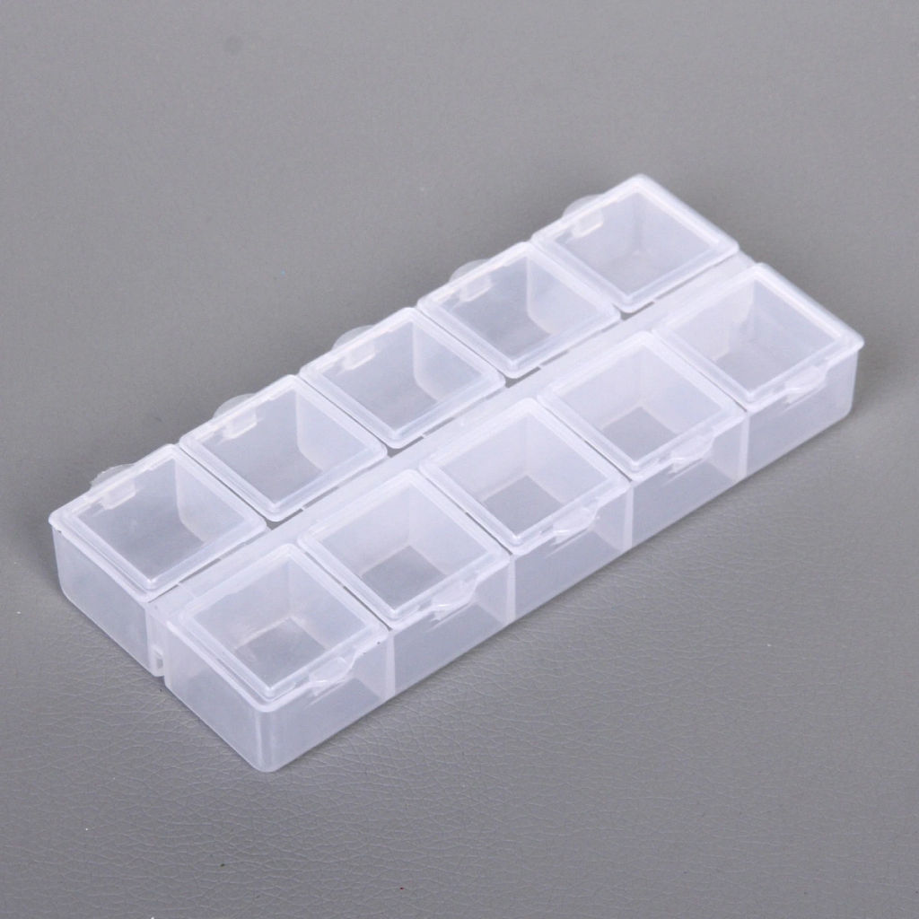 Цена за 12 шт. Органайзер для хранения мелочей, 10 ячеек "ИДЕЯДОМА", прозрачный, 13,5*6*2см (наклейка Селфи, пакет с подвесом)