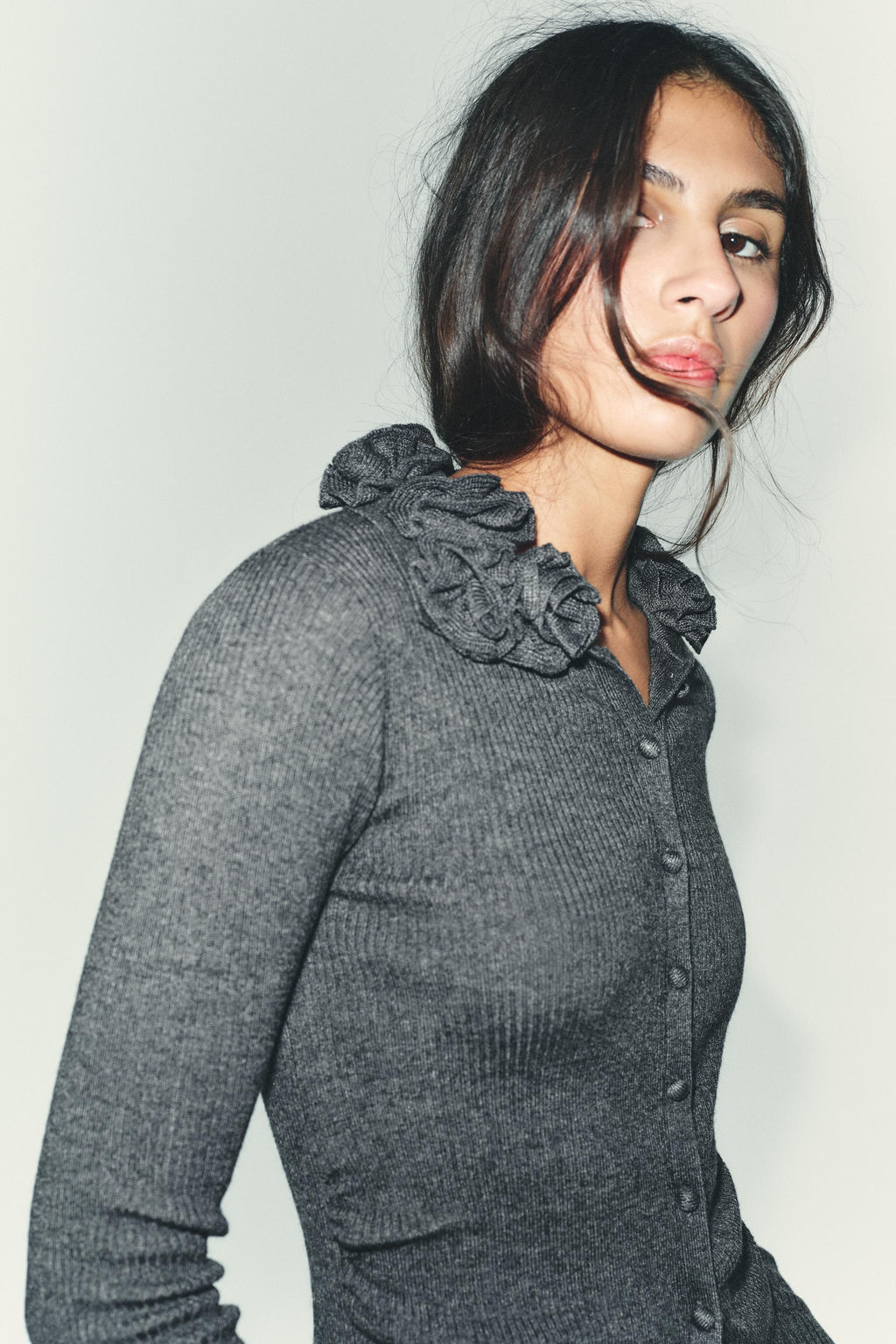 WOOL BLEND FLORAL CARDIGAN - Zara фото 4