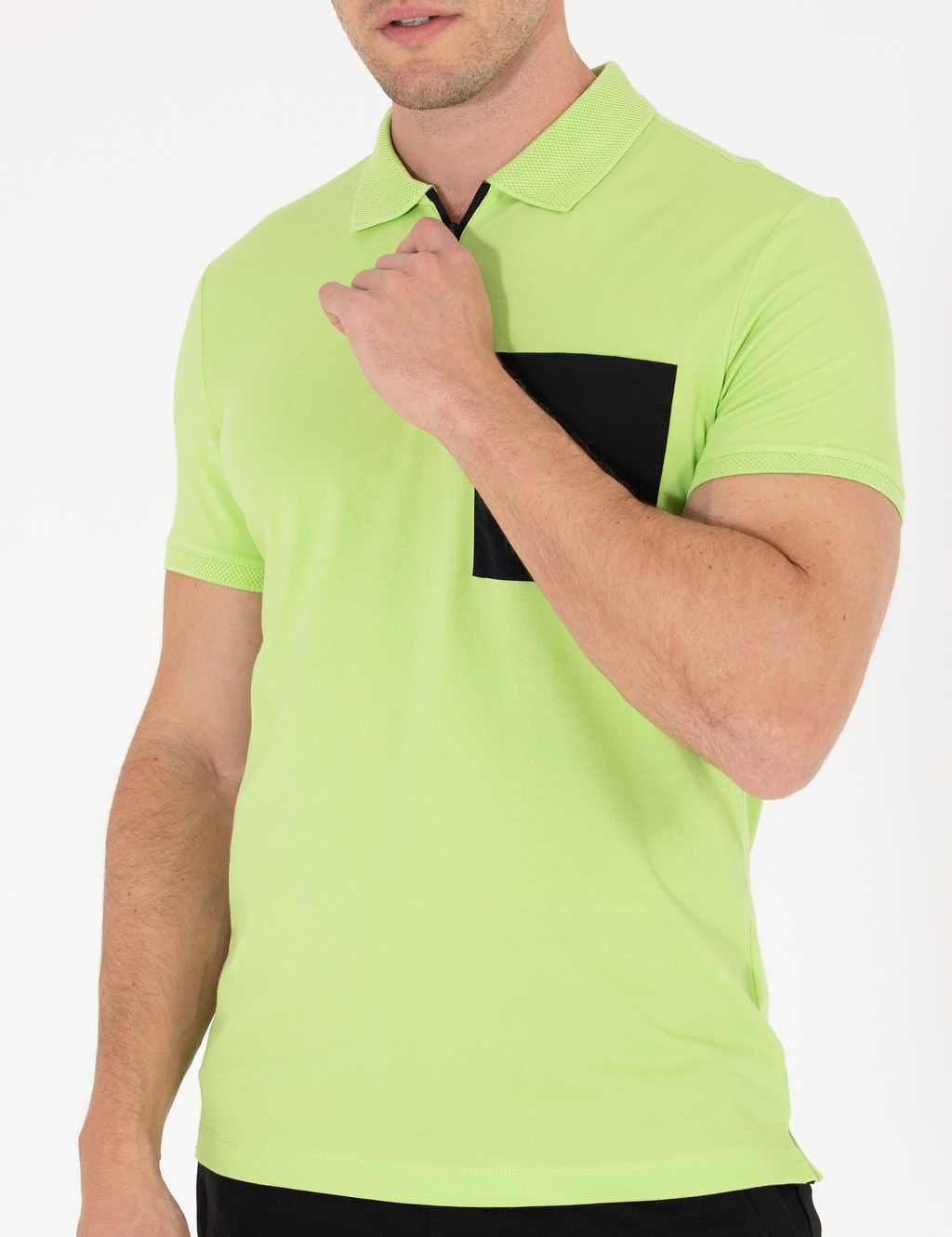 Ye_il Slim Fit Fermuarl_ Polo Yaka Ti__rt - Pierre cardin фото 12