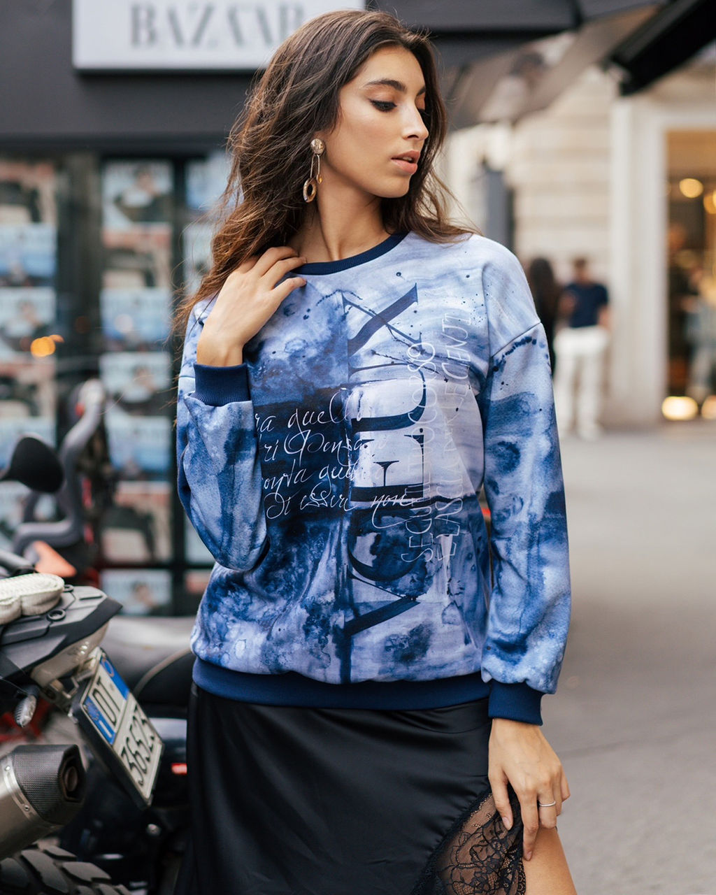 УДЛИНЁННЫЙ СВИТШОТ С ПРИНТОМ SNK011 - Sahar art lab фото 2