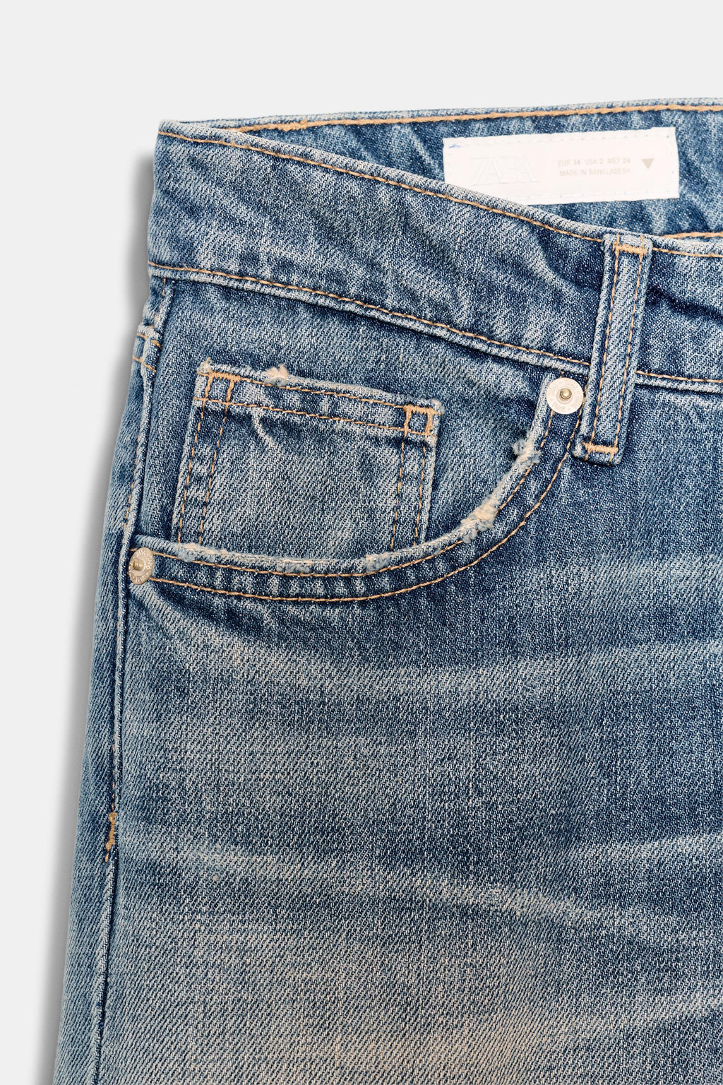 JEANS TRF WIDE LEG TIRO BAJO / Azul medio - Zara фото 10