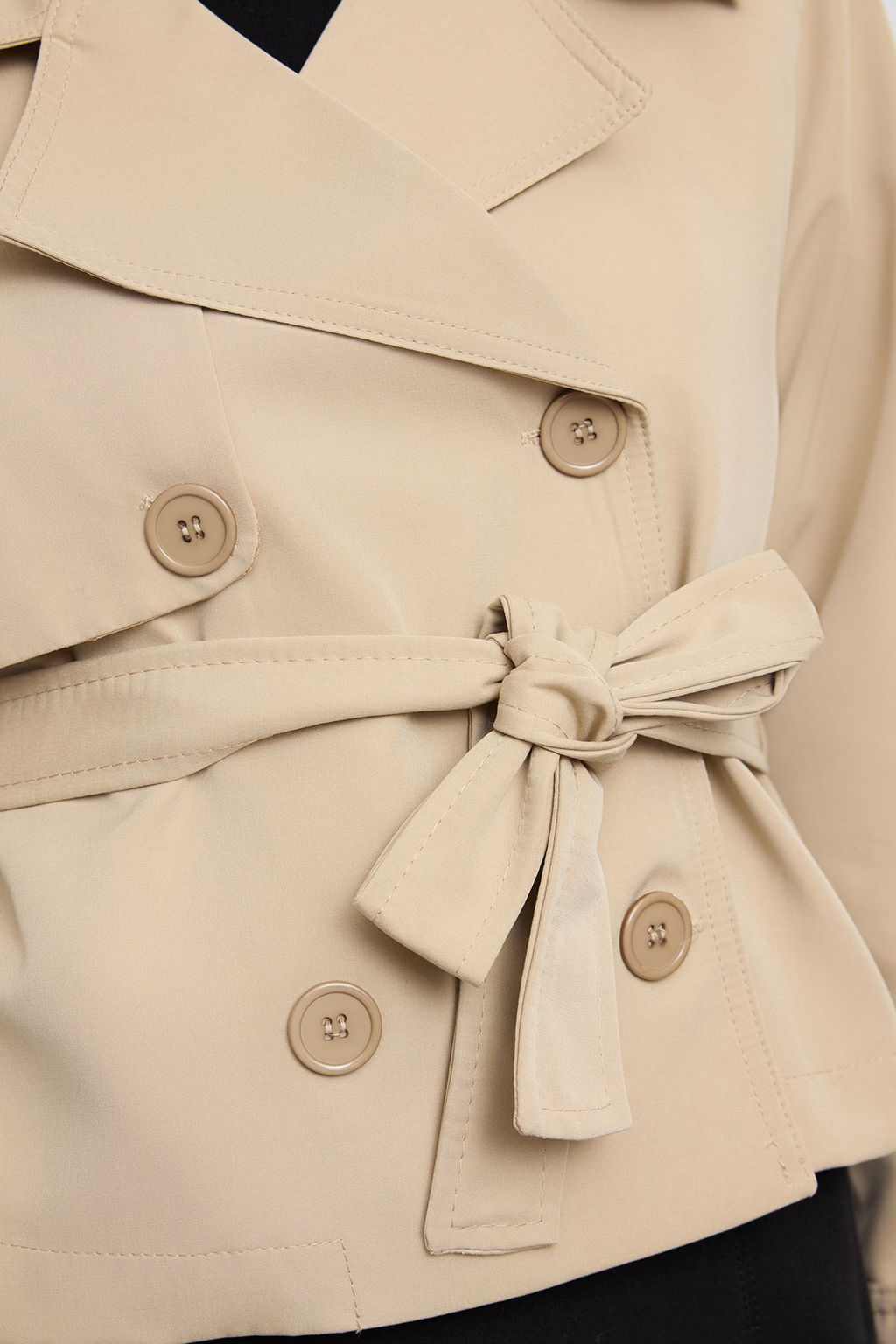 Trendyolmilla Siyah Su Itici Regular K?sa Trenckot TWOAW25TR00056 фото 9