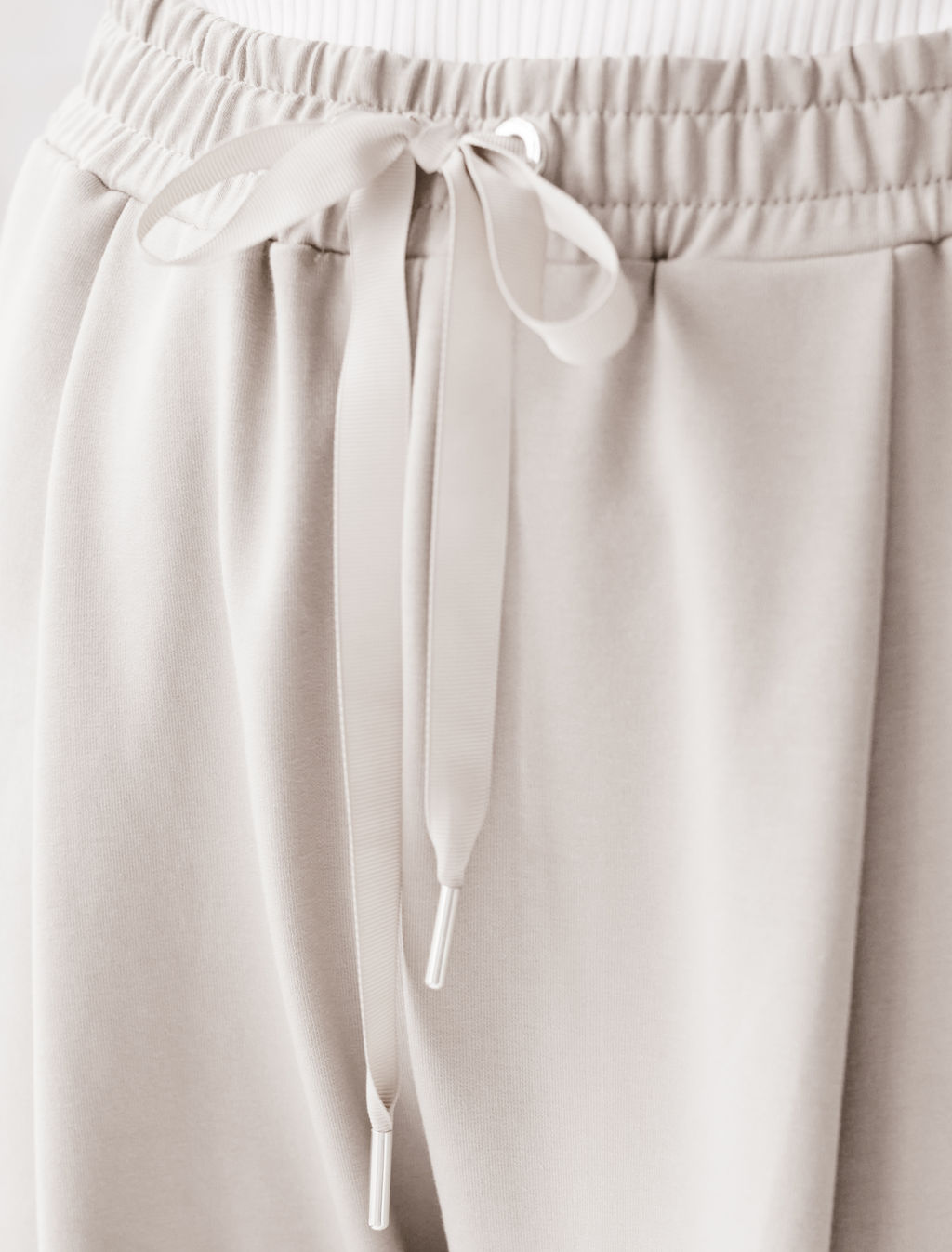 Брюки Vilatte свободные футер-двухнитка бежевый  фото 2