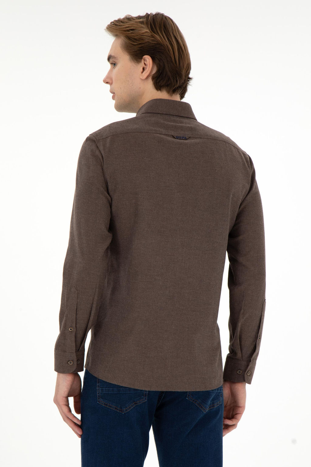 Мужская базовая рубашка кокосового цвета с длинным рукавом Неожиданная скидка в корзине - U.s. polo assn фото 5