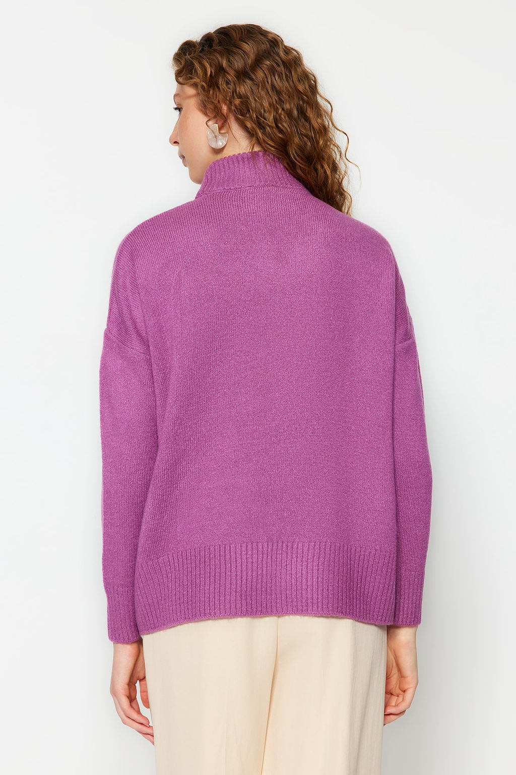 Antrasit Genis Kal?p Yumusak Dokulu Triko Kazak TWOAW23KZ00469 - Trendyolmilla фото 17