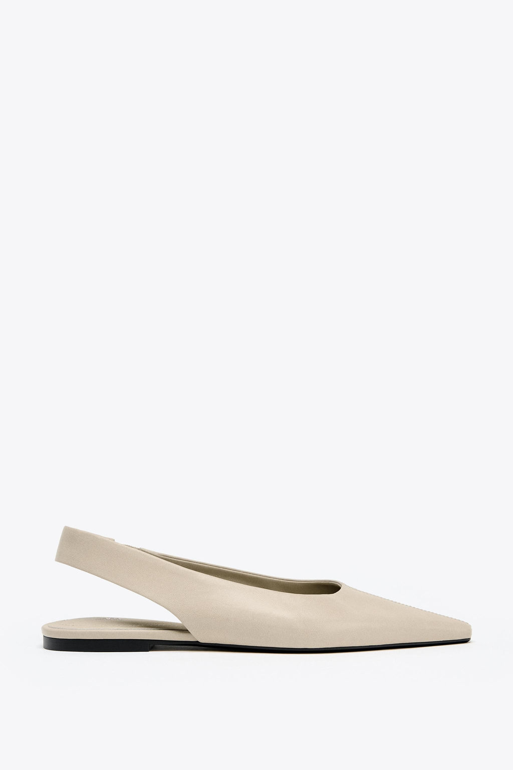 LEATHER SLINGBACK BALLERINA - Zara фото 11