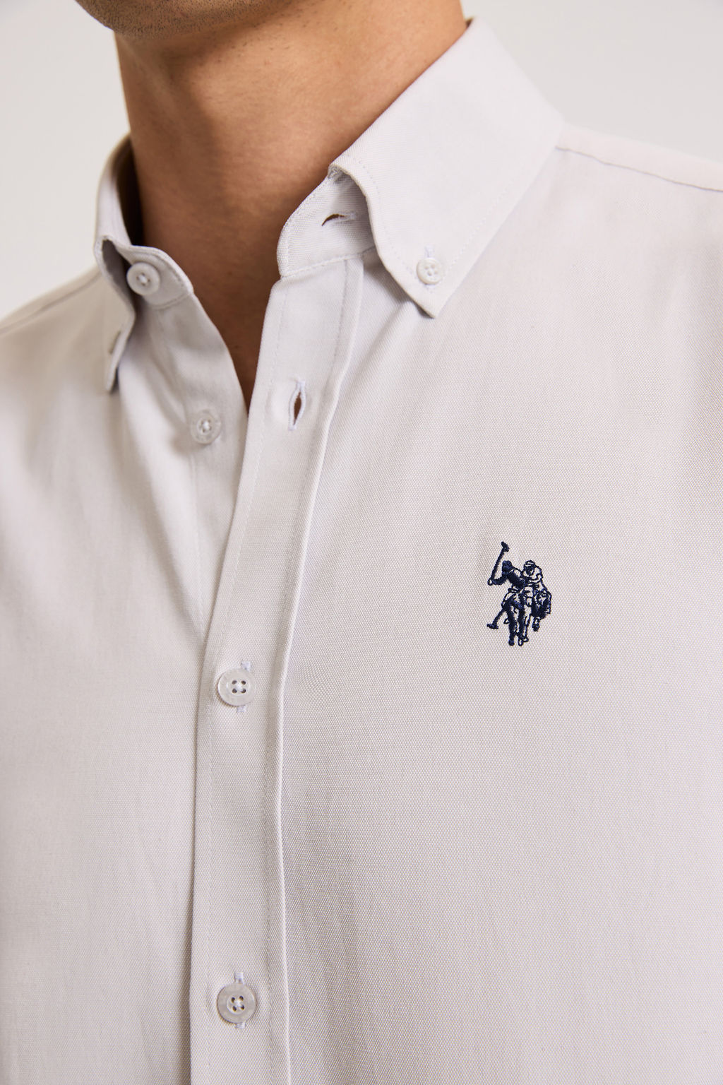 Erkek A__k Gri Uzun Kollu Basic G_mlek - U.s. polo assn фото 6