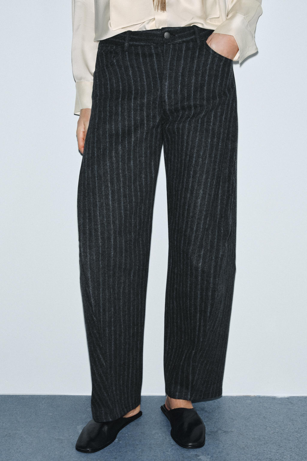 ZW COLLECTION STRIPED BALLOON TROUSERS