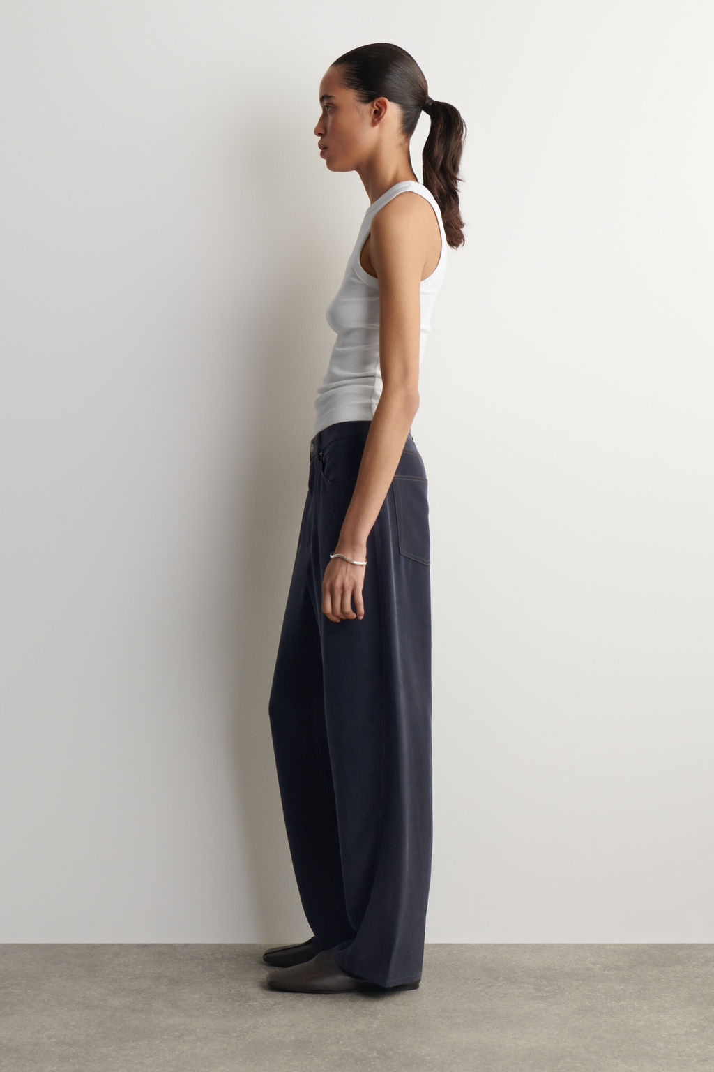 PANTAL?N DE SEDA EFECTO DENIM - H&m фото 4