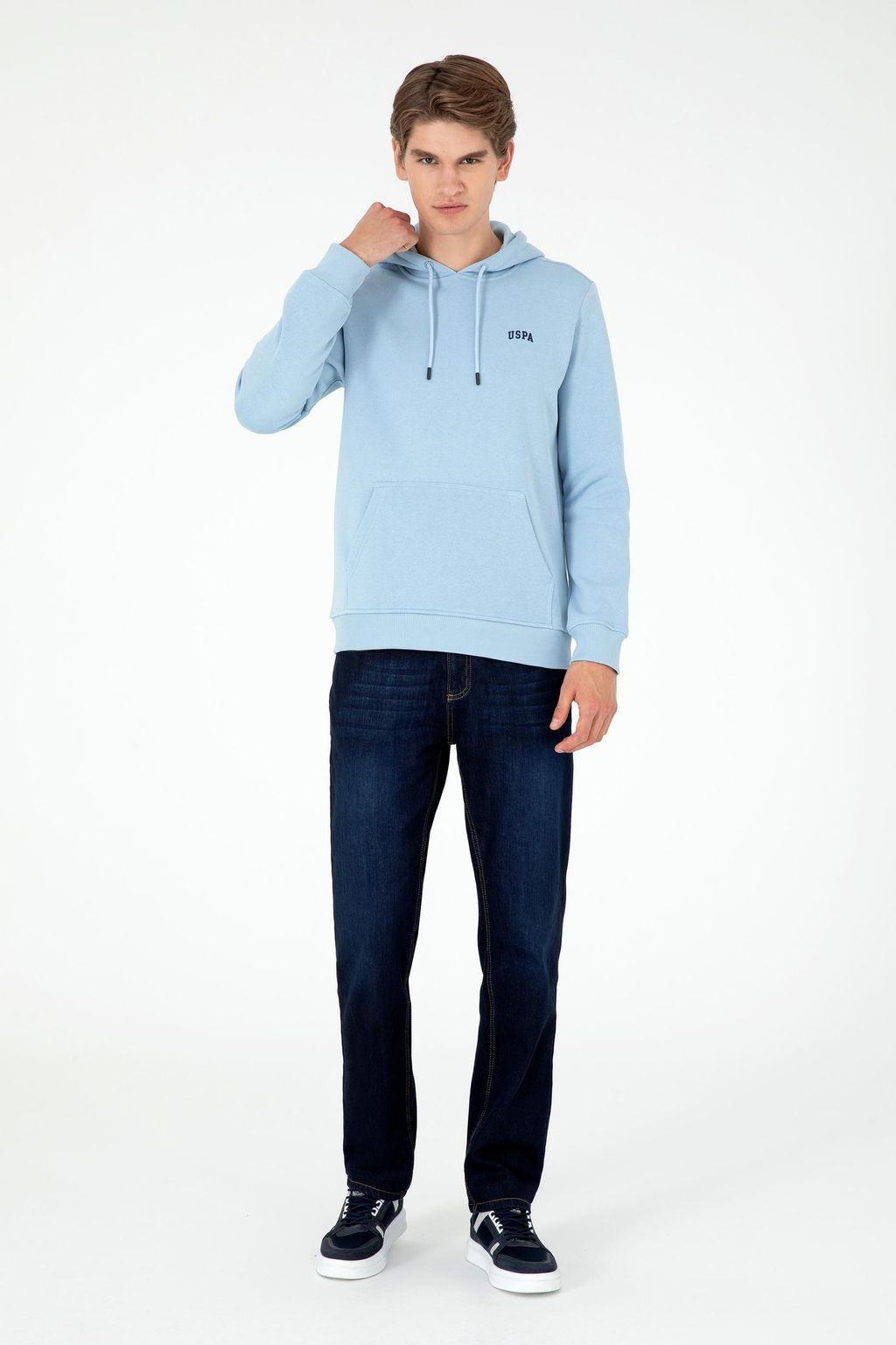 Мужской голубой базовый свитшот Неожиданная скидка в корзине - U.s. polo assn фото 4