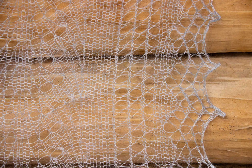 101 Палантин Серебро серый 200см * 70см - Оренбургский пуховый узор фото 2