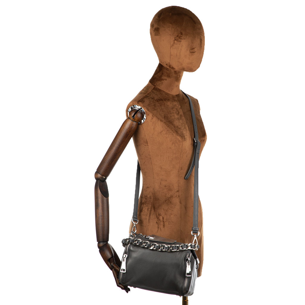 PE9132 dark grey, женская кожаная сумка "Casual" Barcelo Biagi