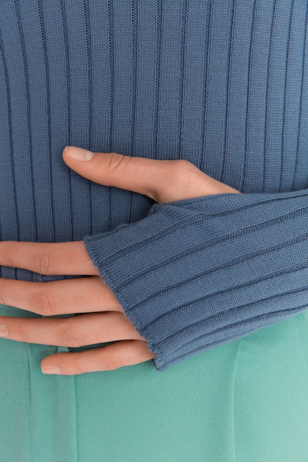 Indigo Kol Ucu Detayl? Polo Yaka Triko Kazak TWOAW21KZ1113