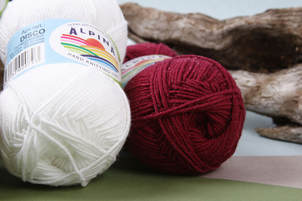 Пряжа ALPINA DISCO 86% хлопок, 14% полиамид 10 шт. х 50 г 150 м 4 м