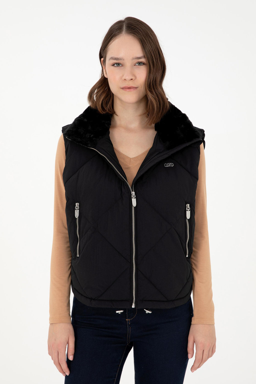 Женский черный жилет - U.s. polo assn фото 3