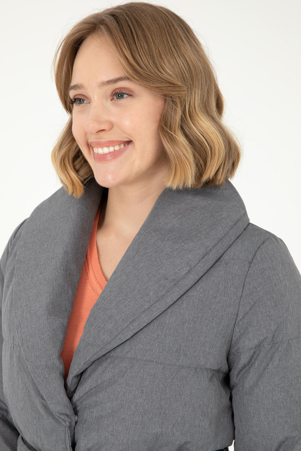 Женское серое пальто Неожиданная скидка в корзине - U.s. polo assn фото 2