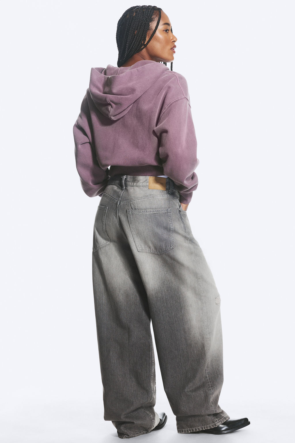 Vaqueros unisex de tiro medio y pernera baggy holgada Astro - H&m фото 3