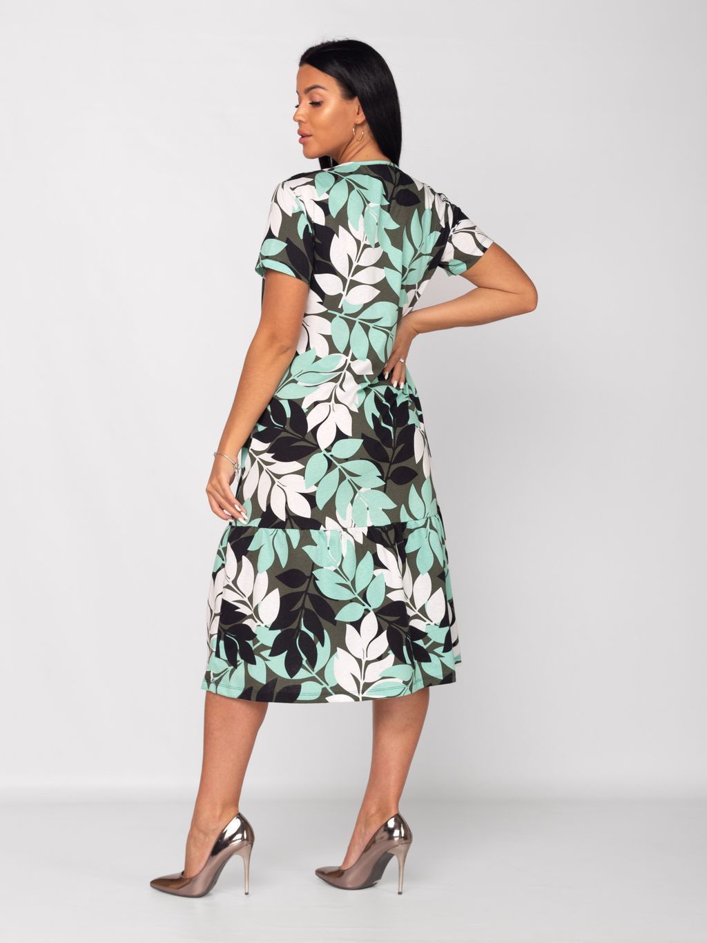 Платье женское кулирка "АГНИЯ" ЗЕЛЕНЬ