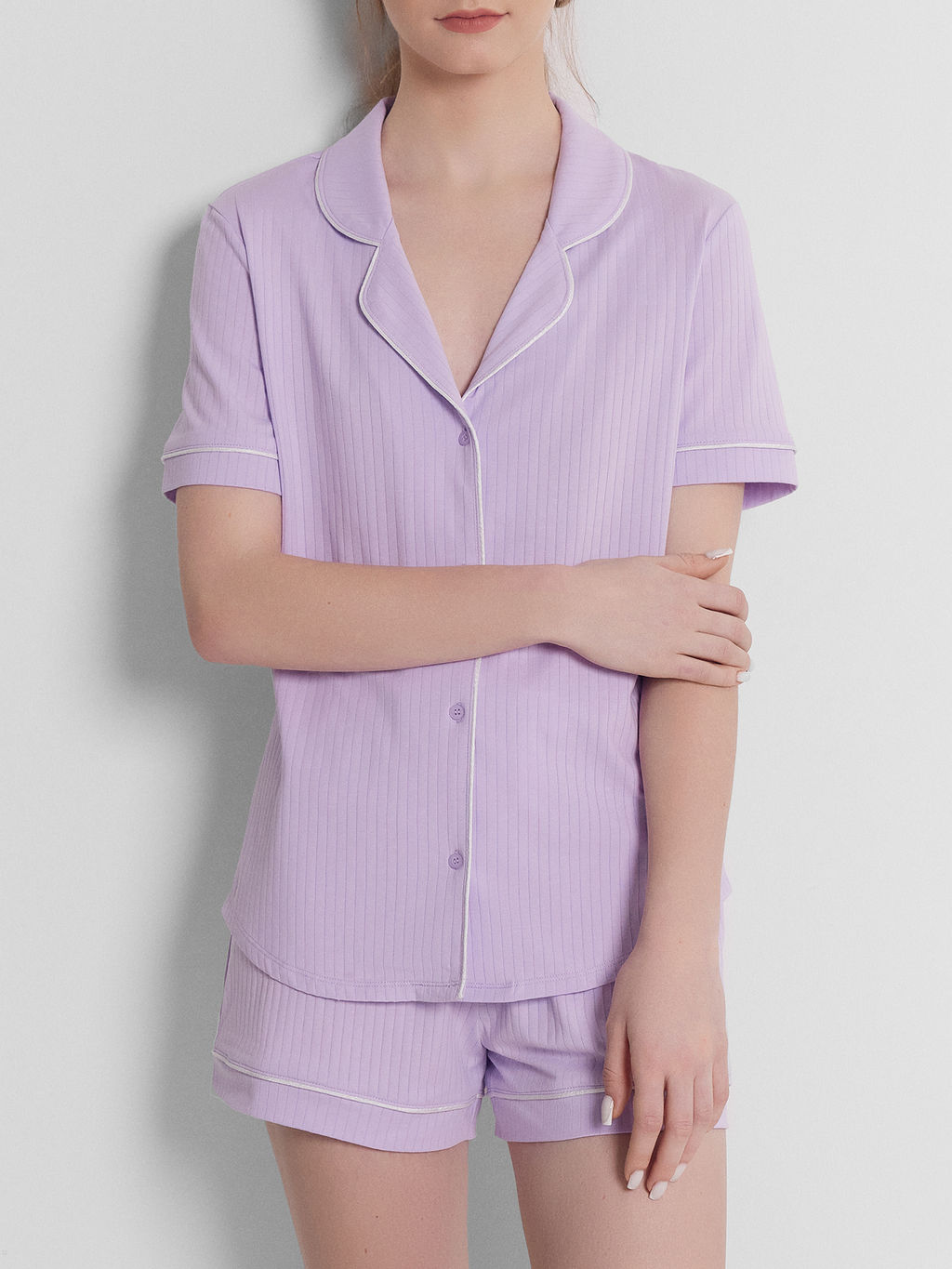 Пижама женская Mark Formelle хлопок с эластаном лиловая  фото 9