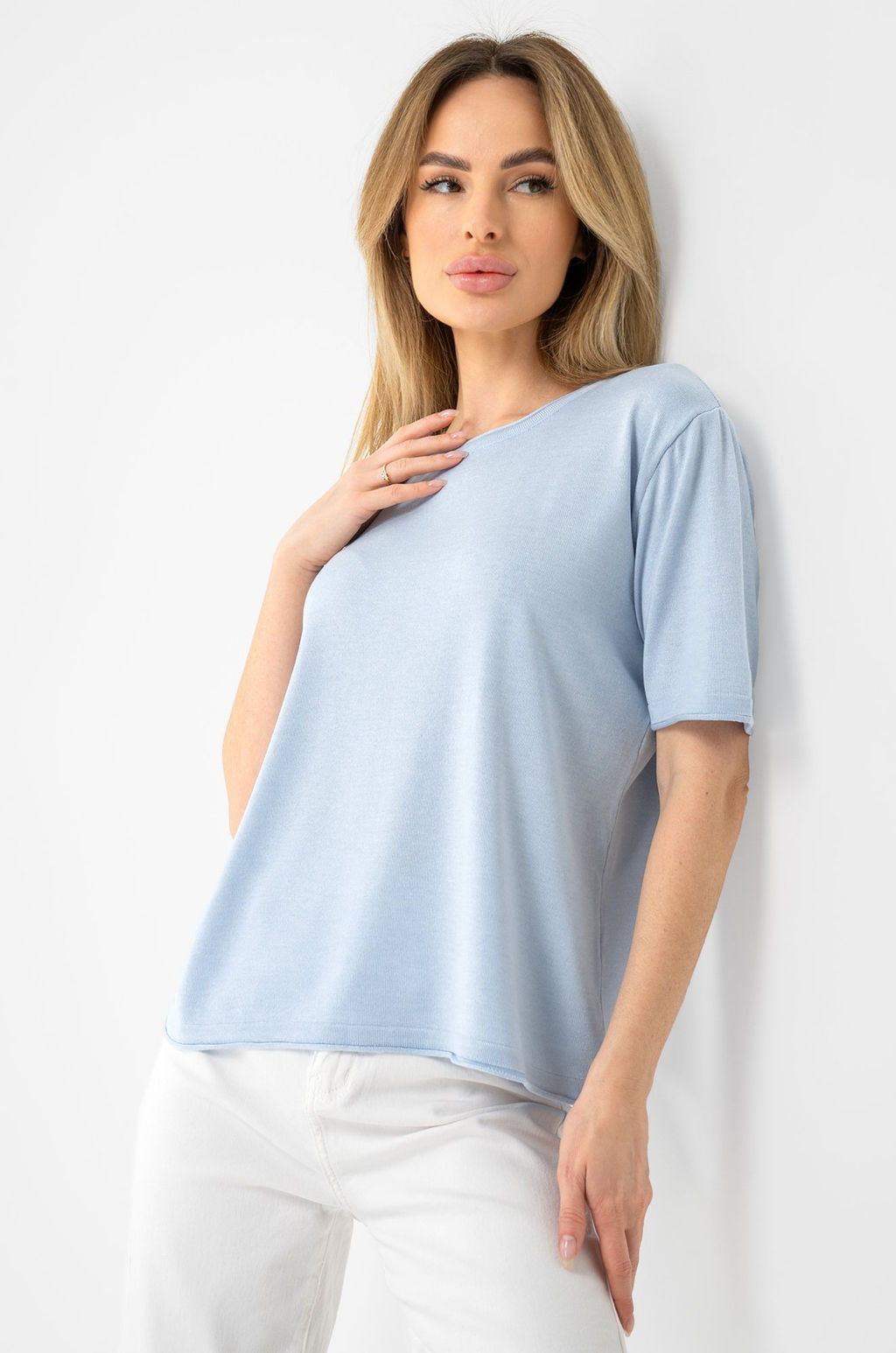 Женская футболка из вязаного трикотажа Happy Fox  фото 53