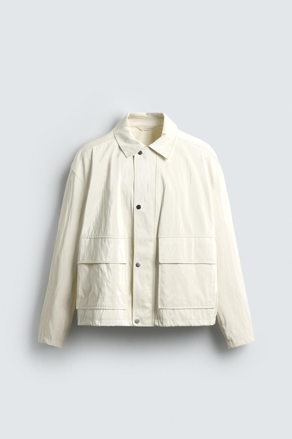 RELAXED FIT SHINY FINISH JACKET - Zara фото 8