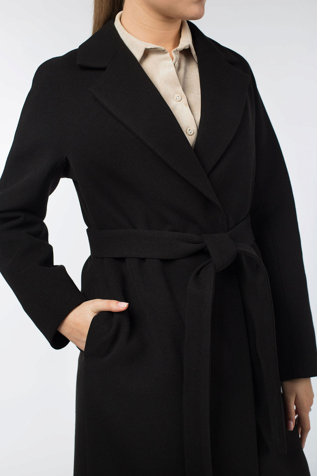 Пальто женское демисезонное (пояс) - El podio фото 7