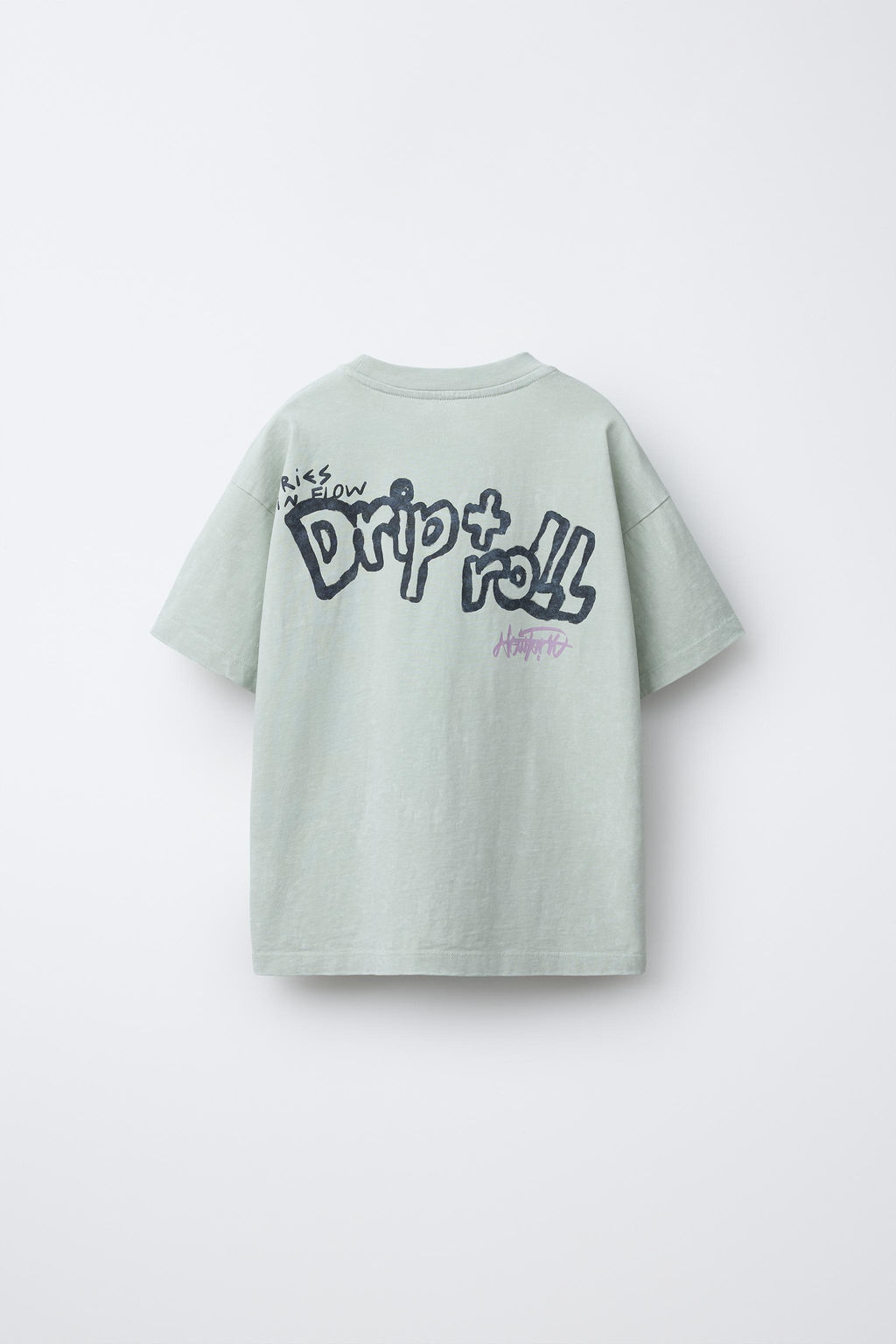 CAMISETA EFECTO LAVADO PARCHES / Verde agua - Zara фото 2