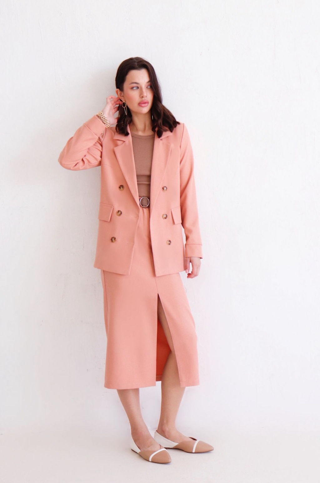 Жакет двубортный в тёплом розовом - Martichelli фото 13