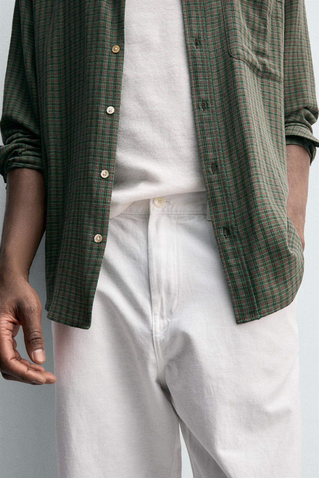 PANTAL?N FLUIDO STRAIGHT FIT / Blanco - Zara фото 6