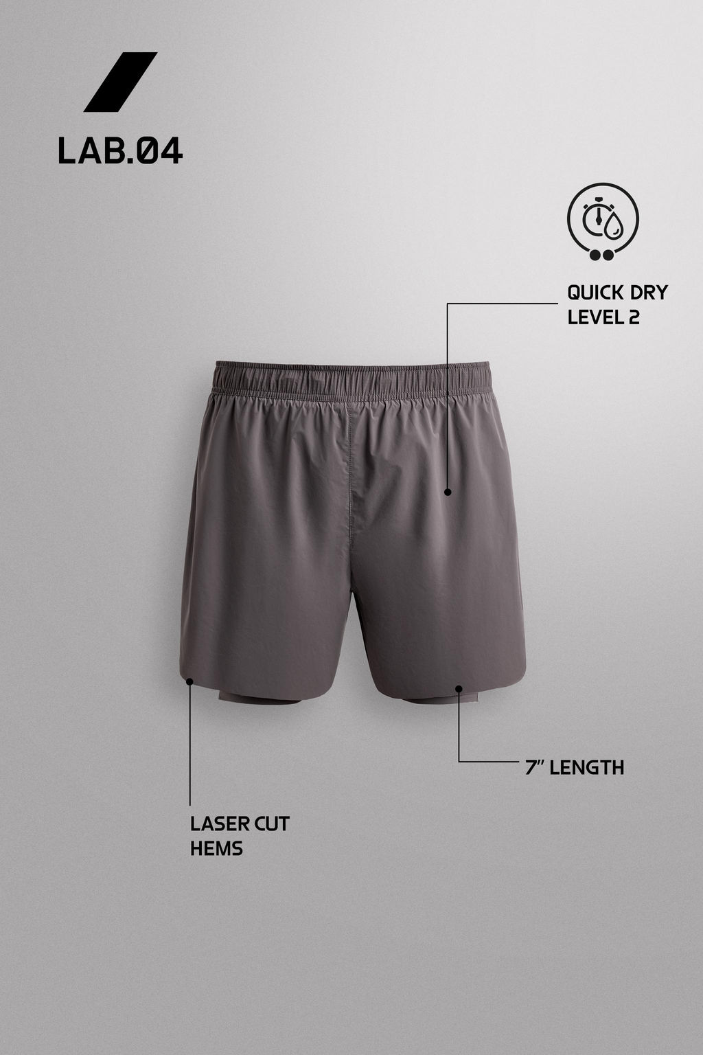PANTALONES CORTOS RUNNING 2 EN 1 / Morado