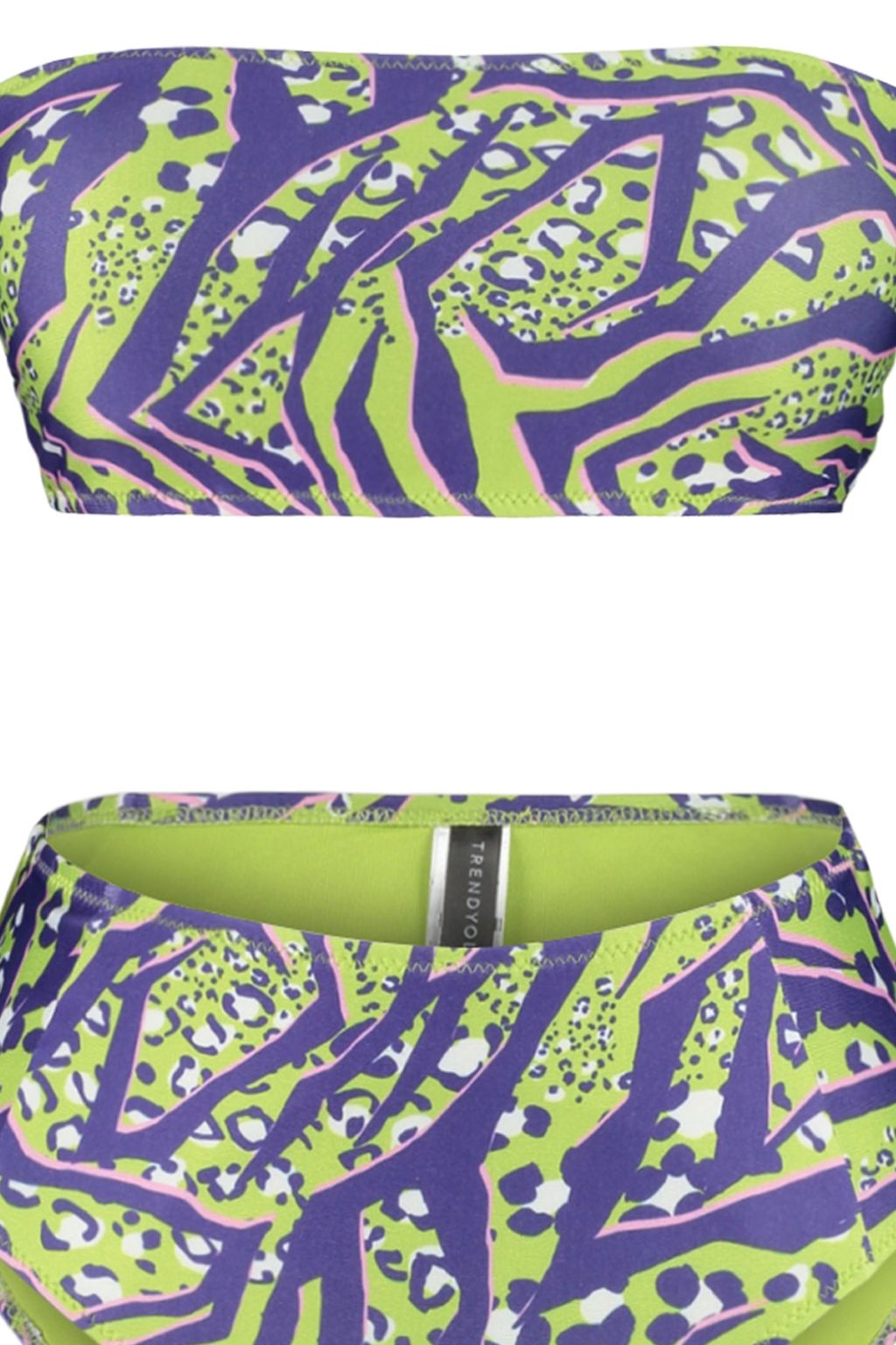 TRENDYOLMILLA Leopar Desenli Straplez Yuksek Bel Hipster Bikini Tak?m? TBESS22BT0018 фото 7