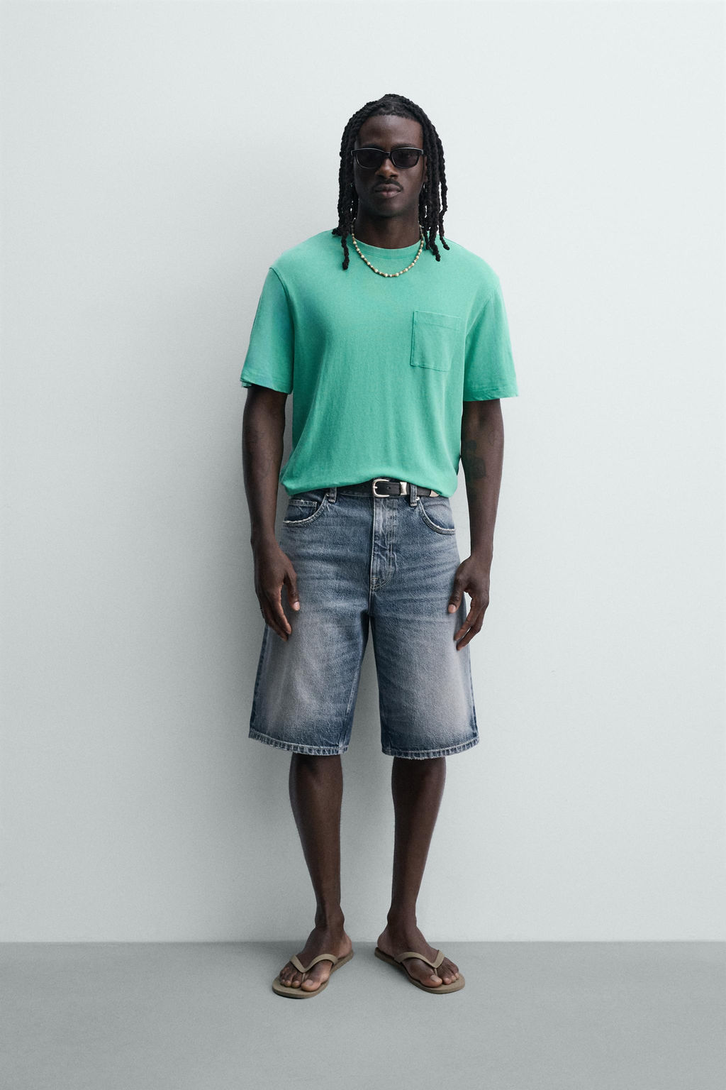 BERMUDA DENIM RELAXED FIT / Azul