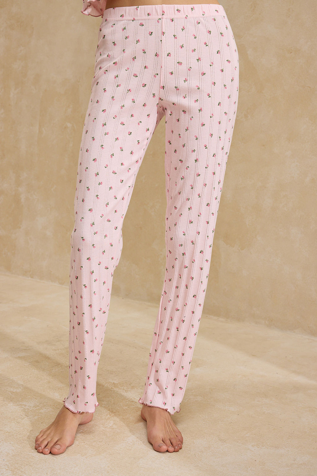 Yesil %100 Pamuklu Cicekli Kurdele/Fiyonklu Fitilli/Pointel Orme Pijama Tak?m? THMSS26PT00010 - Trendyolmilla фото 24