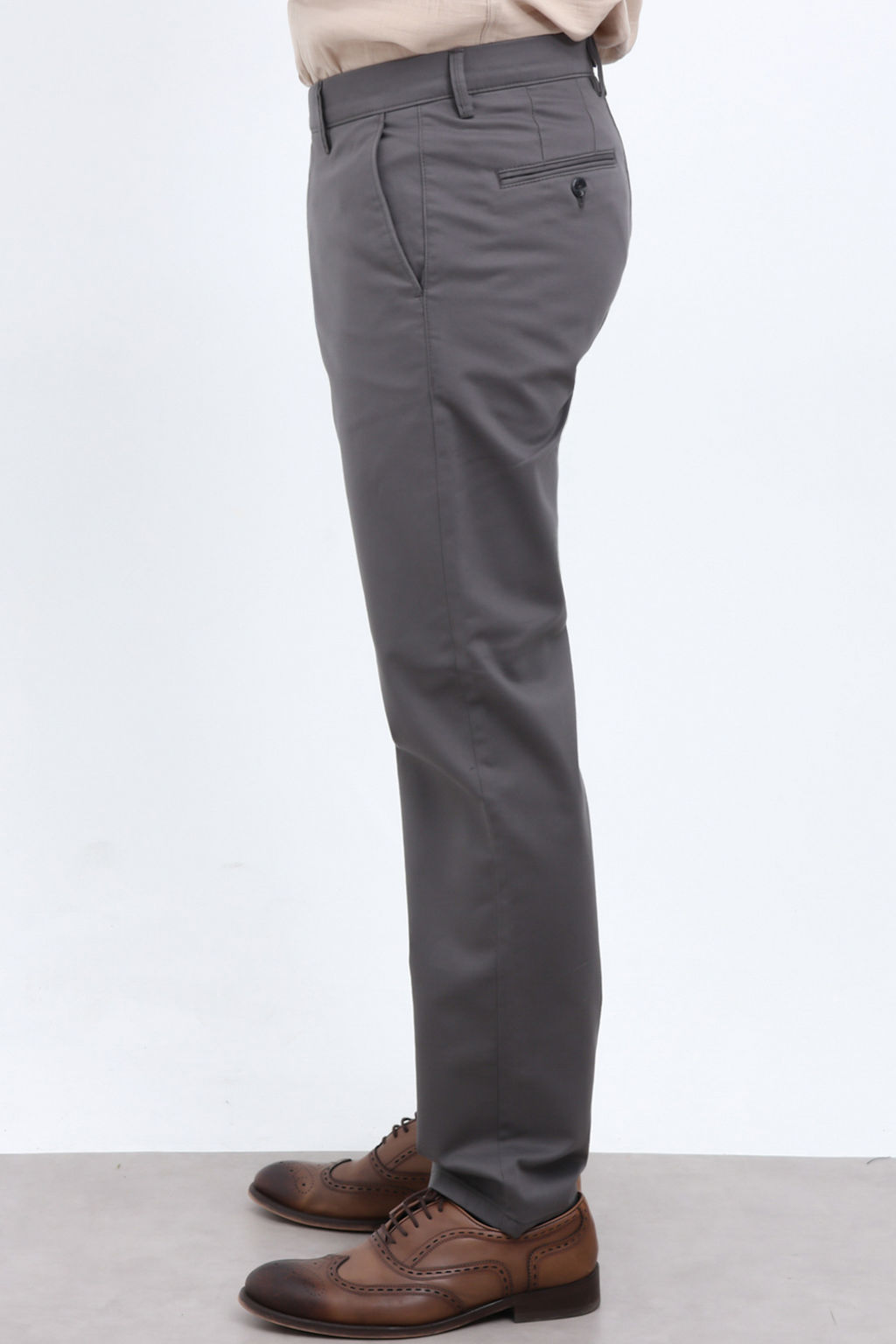 Gri Erkek Gabardin Dokulu Kumas Pantolon TMNAW26PL00026