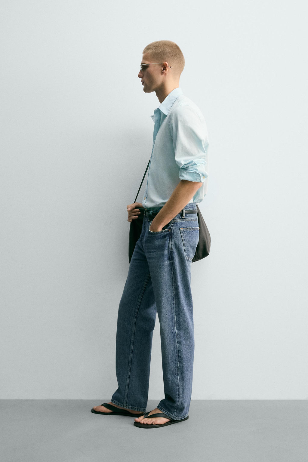 CAMISA DENIM LIGERO ALGOD?N / Azul claro - Zara фото 4