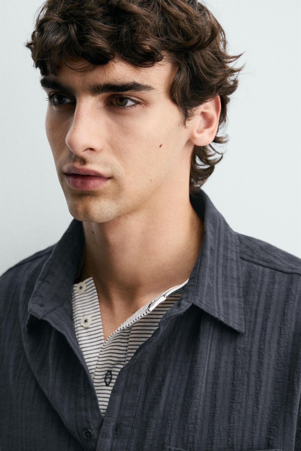 CAMISA POLO ESTRUCTURA RAYAS / Marino - Zara фото 5