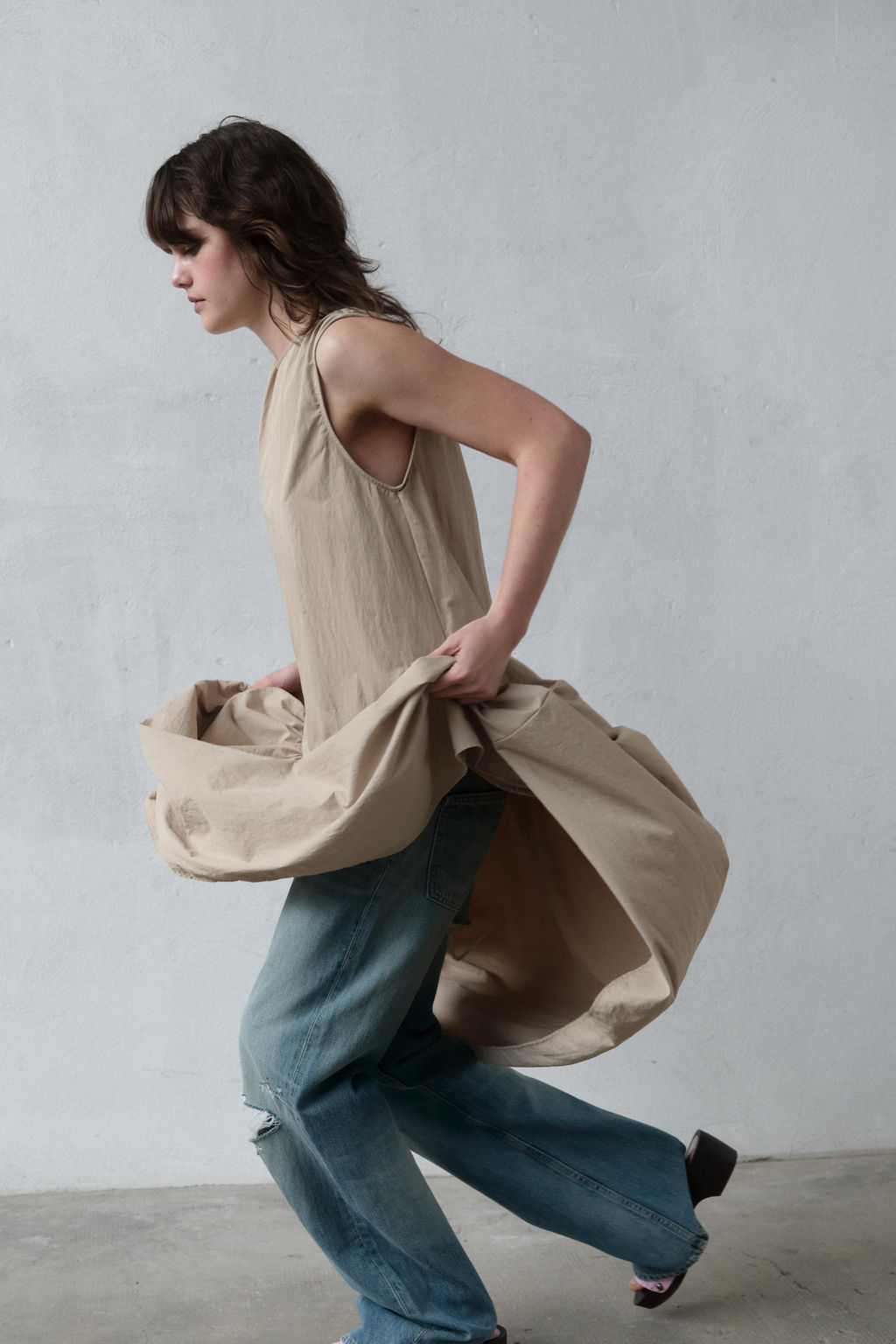 VESTIDO NYLON VOLUMEN / Piedra - Zara фото 2