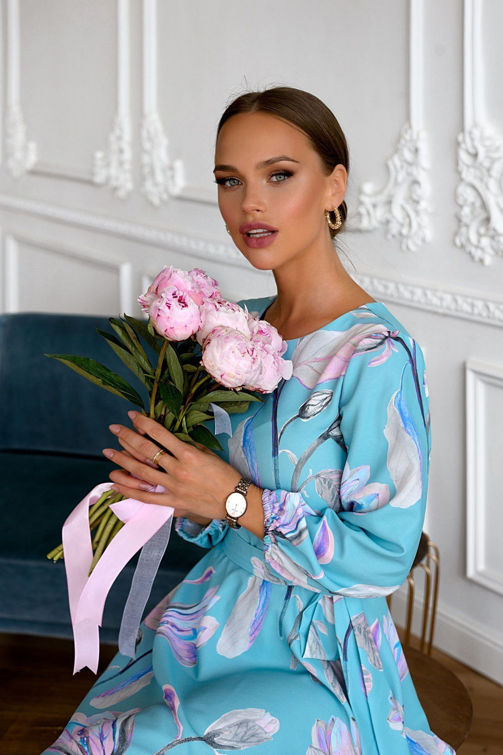 Платье Open Style 4363 голубой