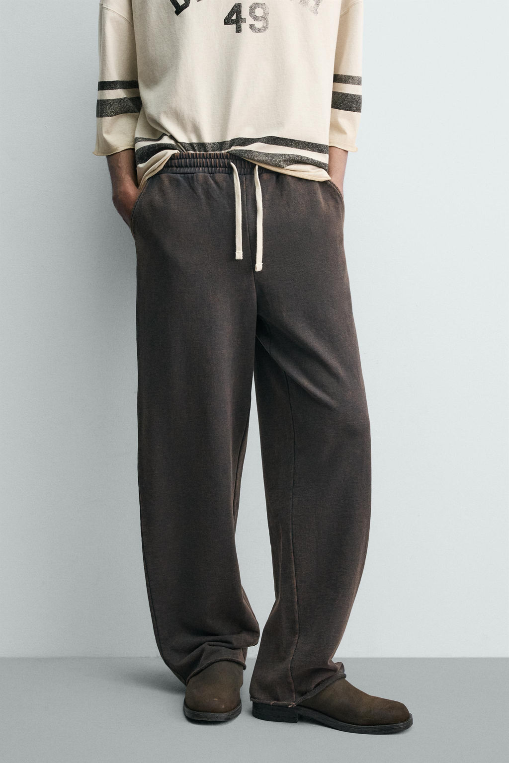 PANTAL?N JOGGER STRAIGHT FIT LAVADO / Gris antracita - Zara фото 2