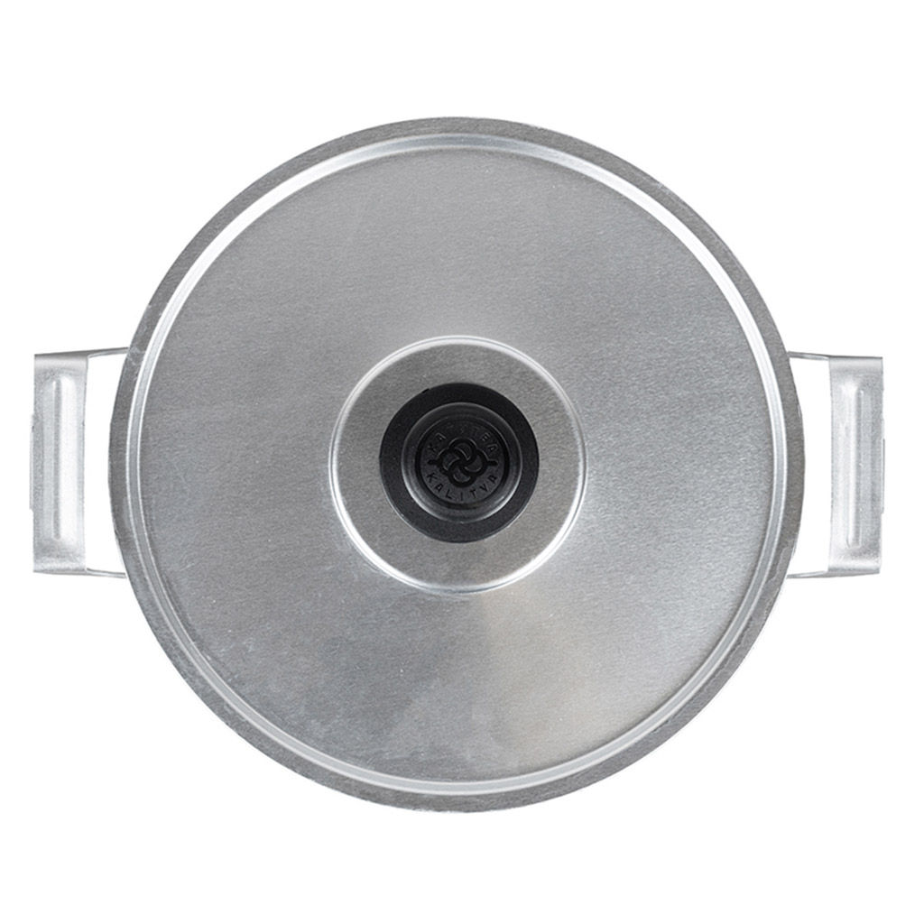 Кастрюля алюминиевая 4,5л, д20см, h15,2см, s1,5мм, матовая, глубокая, сферическая форма, 2 металлические ручки, металлическая крышка (Россия) - Домашняя мода фото 2