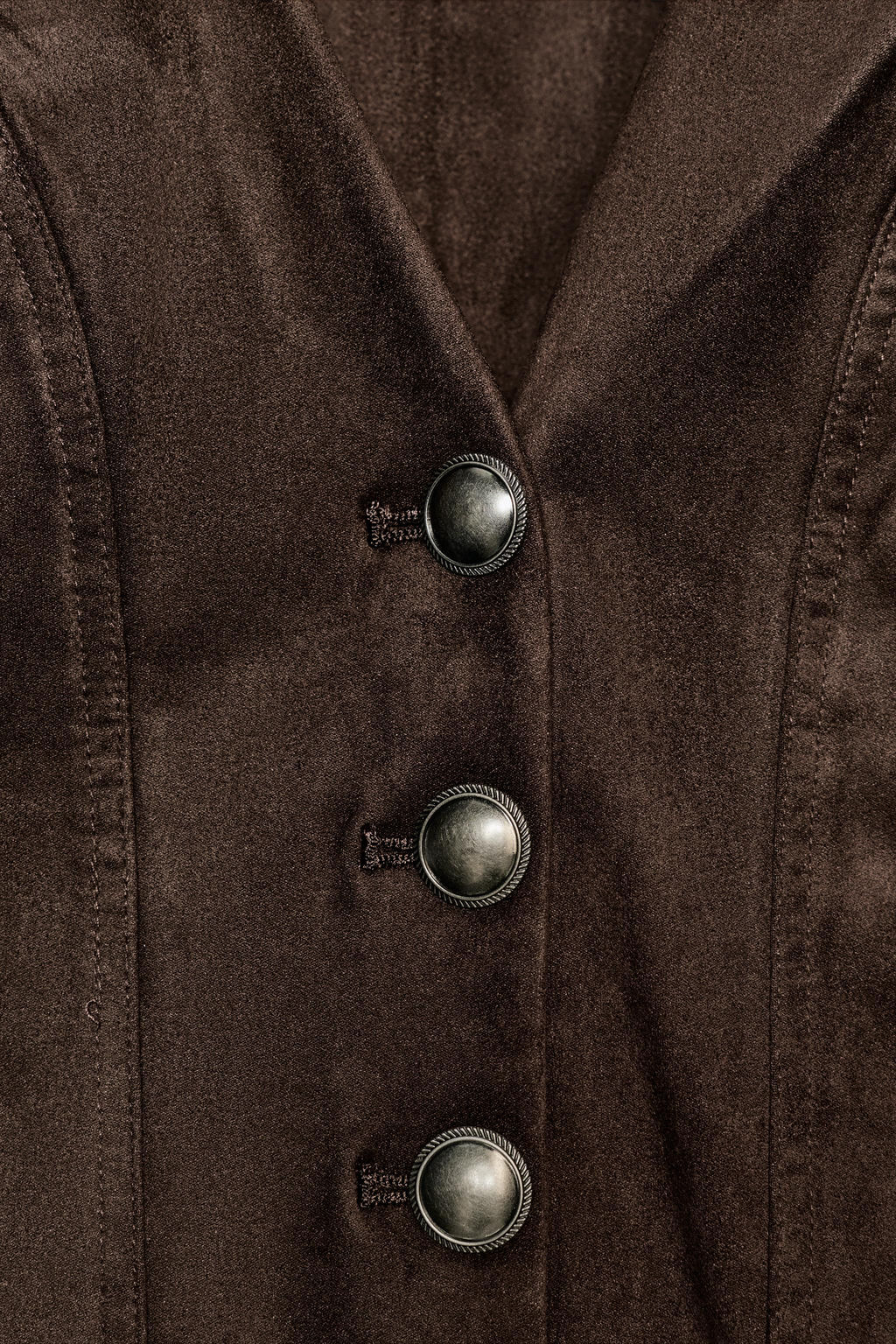 CHALECO EFECTO ANTE BOTONES / Marr?n chocolate - Zara фото 3