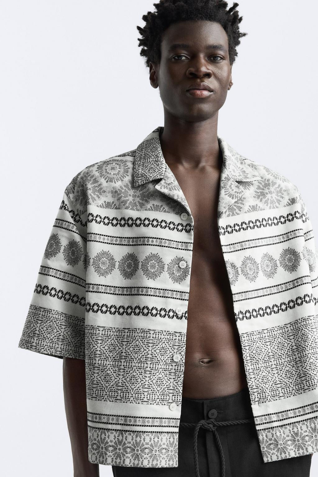 GEOMETRIK JACQUARD INCE CEKET - Zara фото 5