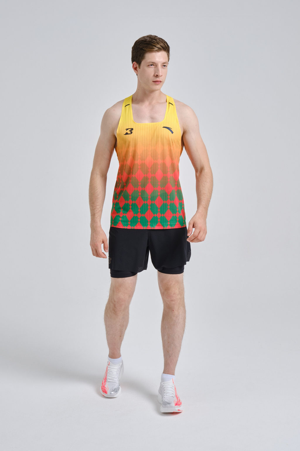 Майка трикотажная Оранжевый/Зеленый RACING CHALLENGE Sports Tank - Anta фото 2