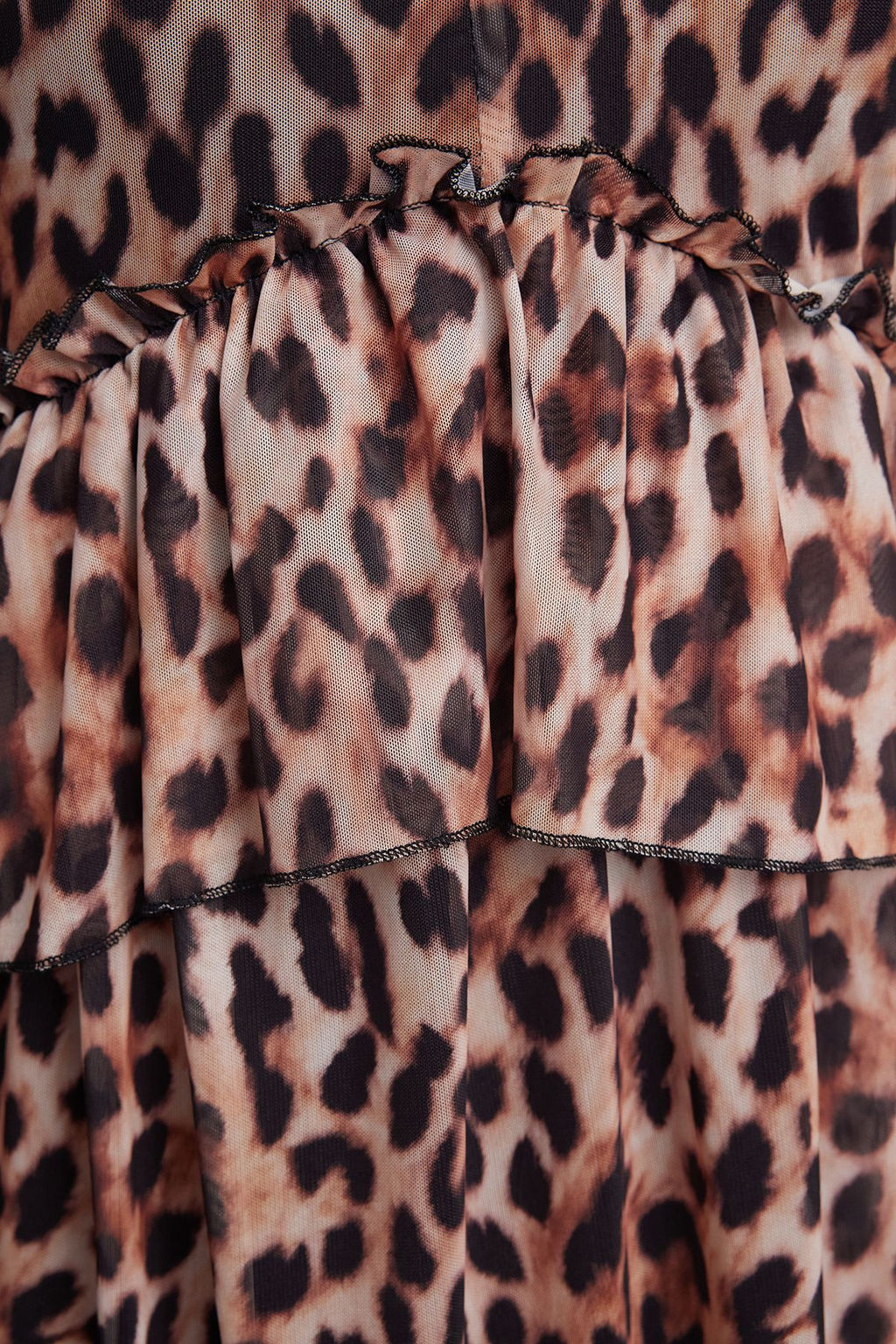 Kahverengi Animal F?rf?r Detayl? A Line/Can Kesim Balon Kol Mini Orme Elbise TWOAW25EL00226 - Trendyolmilla фото 4