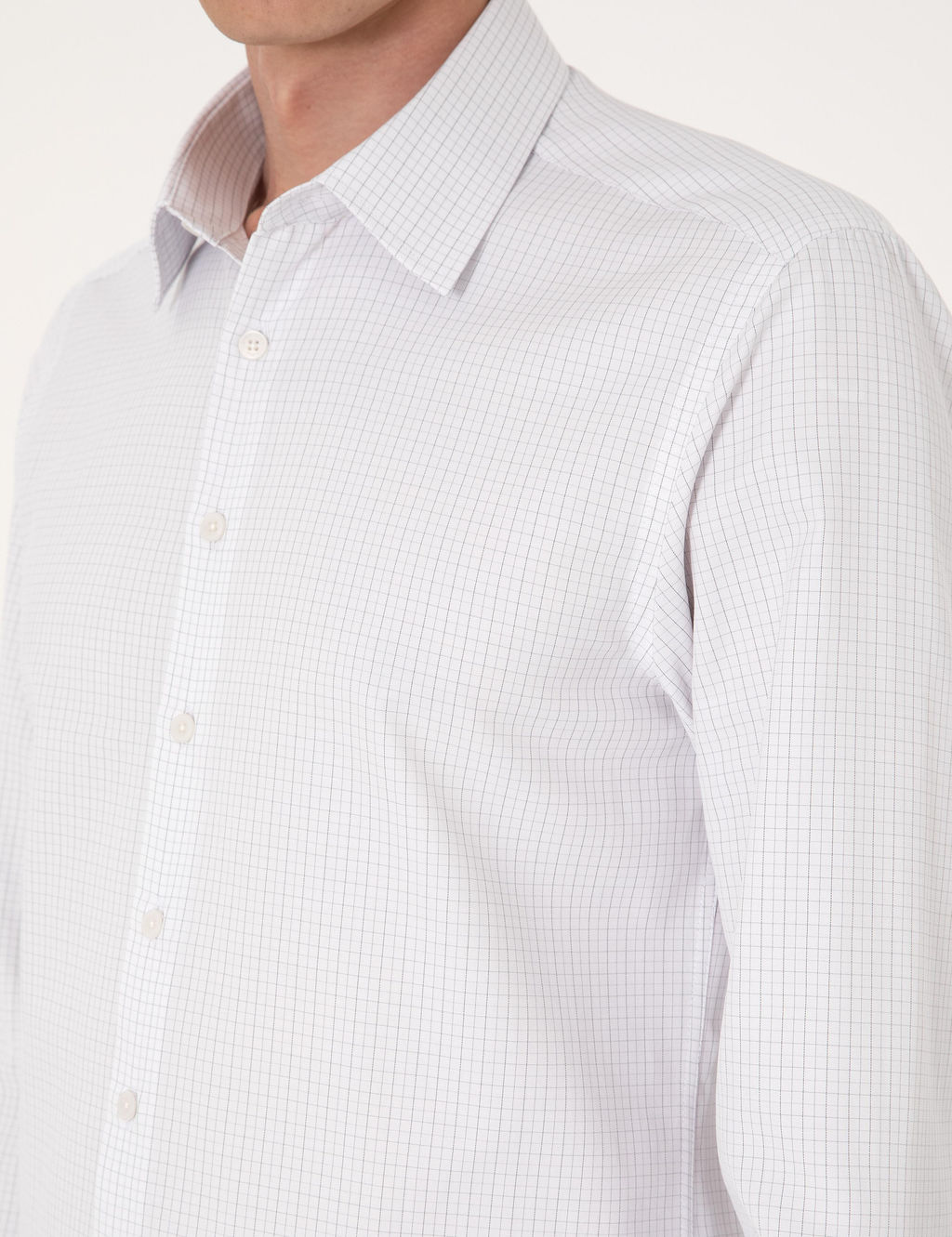 Gri Kareli Slim Fit Uzun Kollu G_mlek - Pierre cardin фото 7