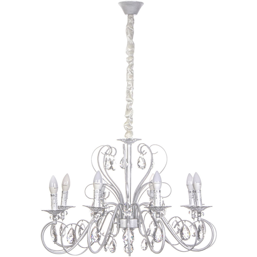 Люстра подвесная в стиле барокко "Arte" 8*40Вт 29-P8525/WH белый мрамор