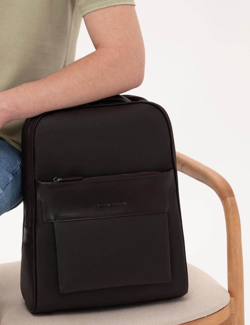 Erkek Kahverengi Deri S_rt _antas_ - Pierre cardin фото 2