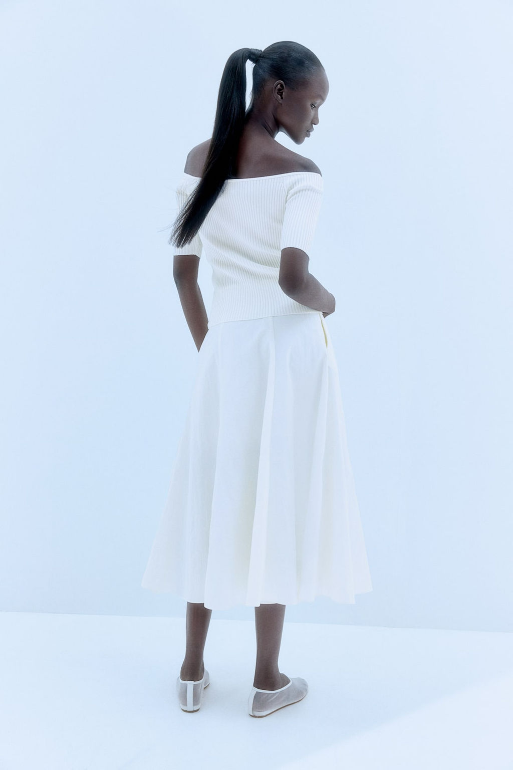 Top off-the-shoulder en punto de canale - H&m фото 3