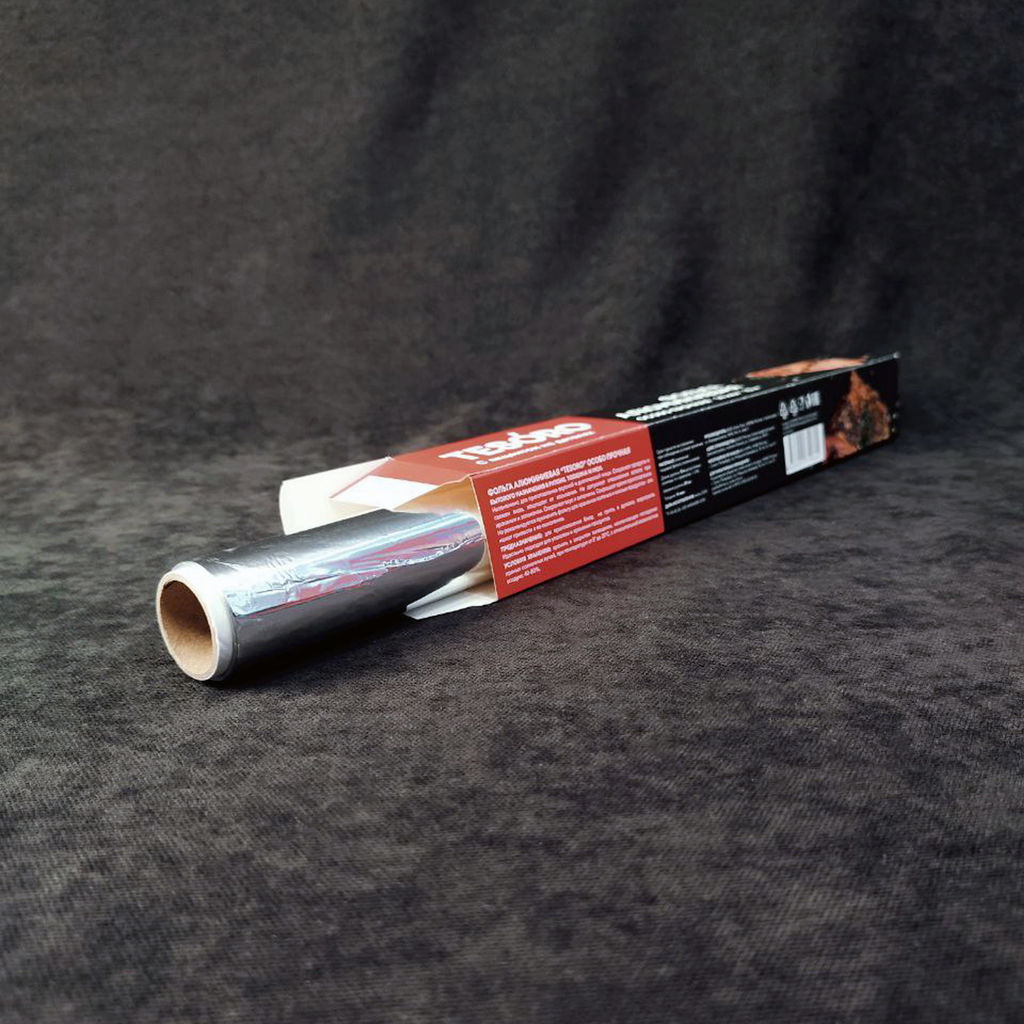 Фольга алюминиевая ОСОБО ПРОЧНАЯ пищевая Tesoro 29 см, 10м, 14мкм арт. FOL291014, НЕВА ВЫВОД